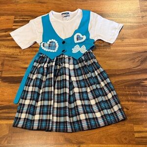 Blue and White Kids Casual Dress